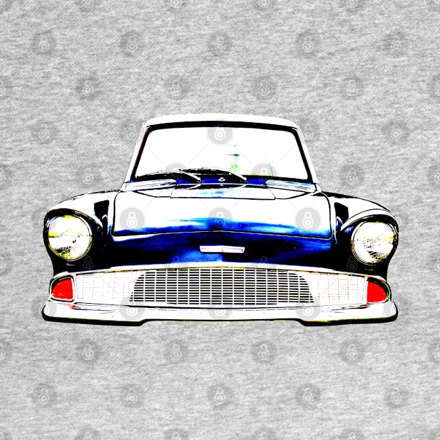 Ford Anglia 105E 1960s classic car high contrast by soitwouldseem